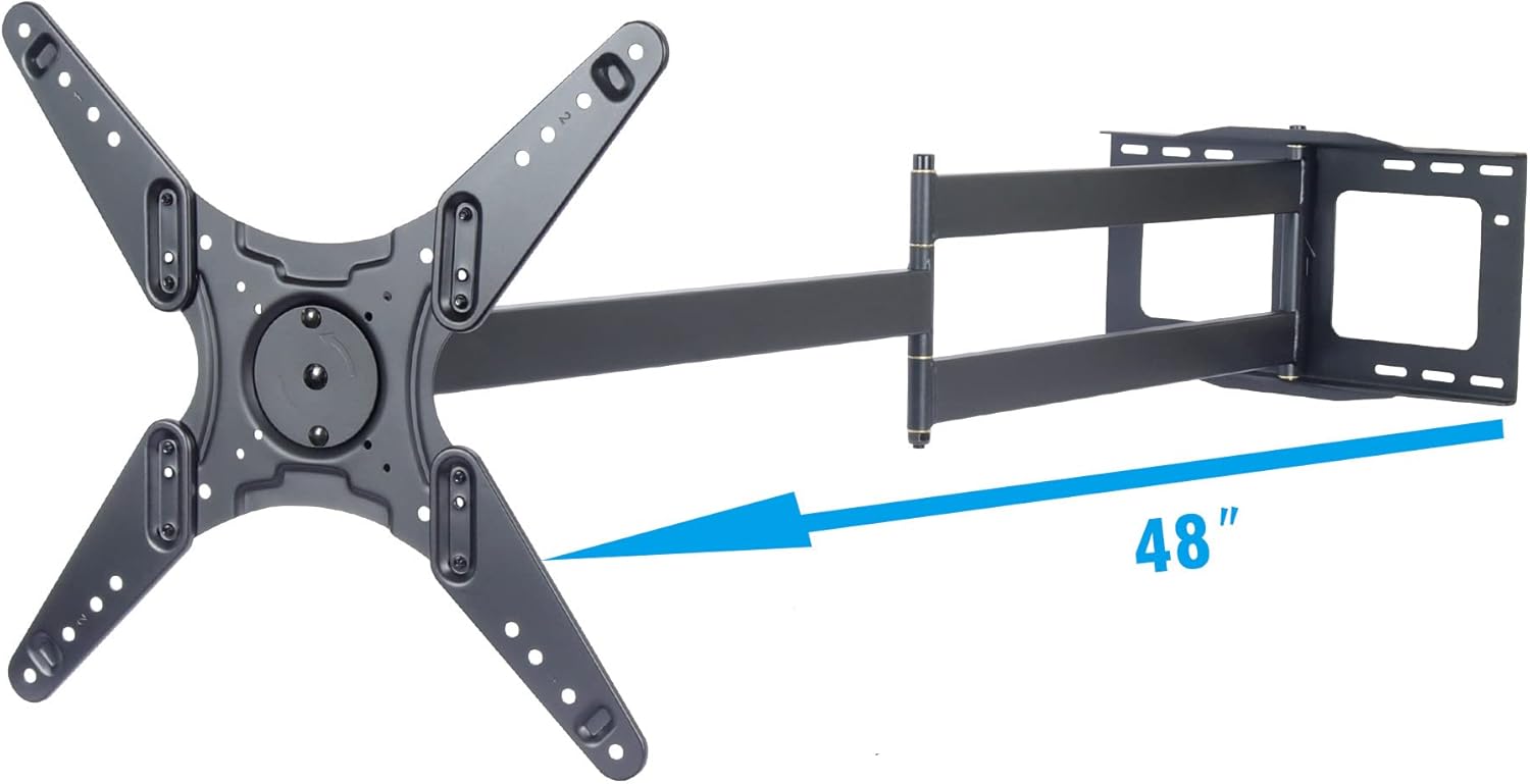 WHYFONE Long Arm TV Mount Landscape to Portrait Rotation,Full Motion TV Wall Mount Bracket with 48