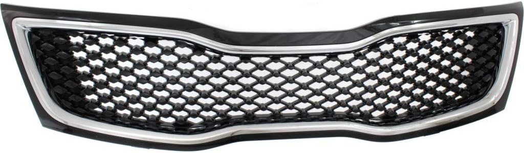 For Kia Optima Grille Assembly 2014 2015 | Black Shell & Insert | w/Chrome Molding | Plastic | KI1200161 | 863504C700