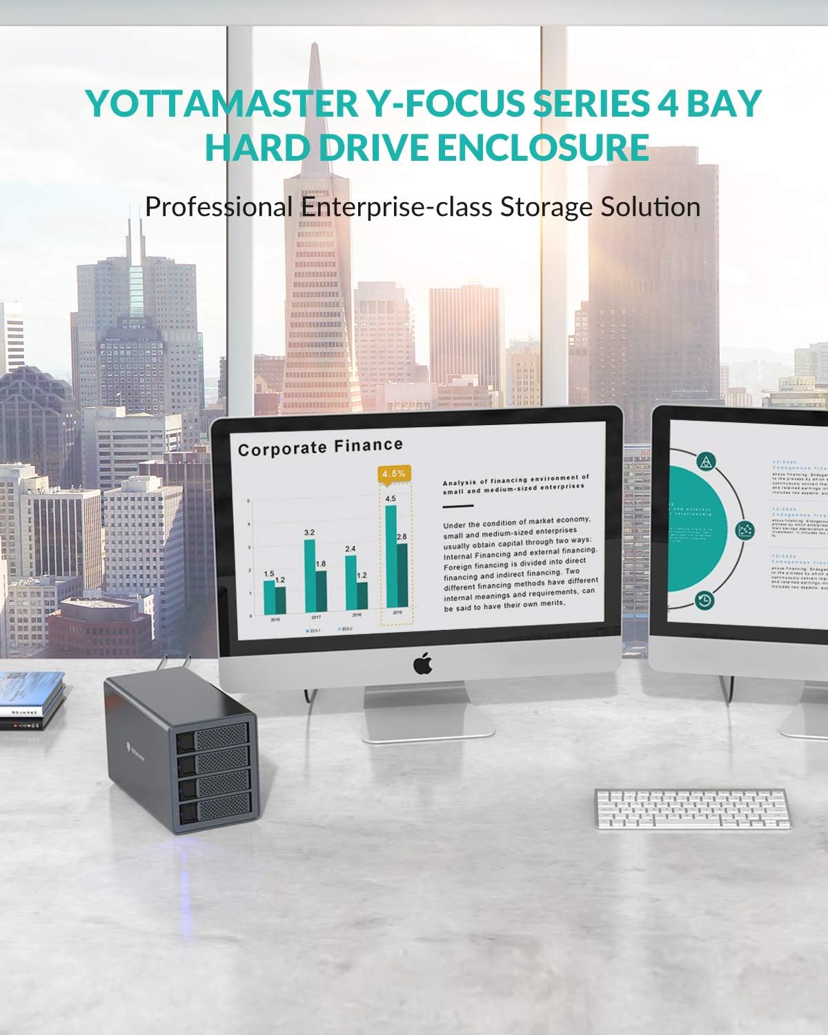 4 Bay Hard Drive Enclosure,Yottamaster Aluminum Alloy 2.5