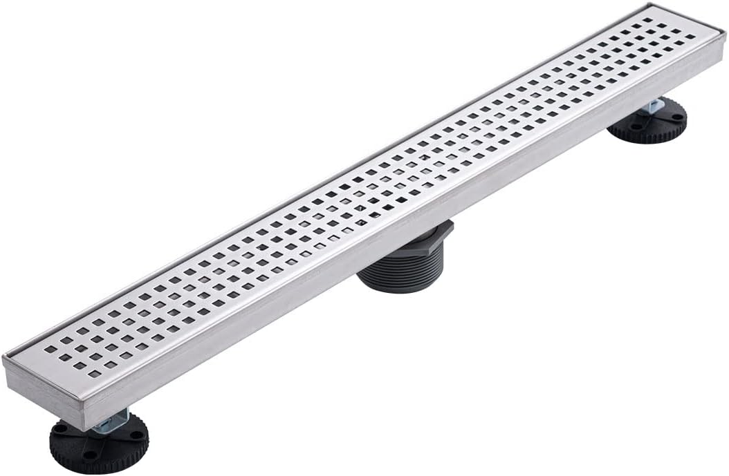 BXGTECH 24-Inch Linear Shower Drain with Tile Insert Grate, Professional Brushed 304 Stainless Steel Rectangle Shower Floor Drain Manufacturer,Floor Shower Drain