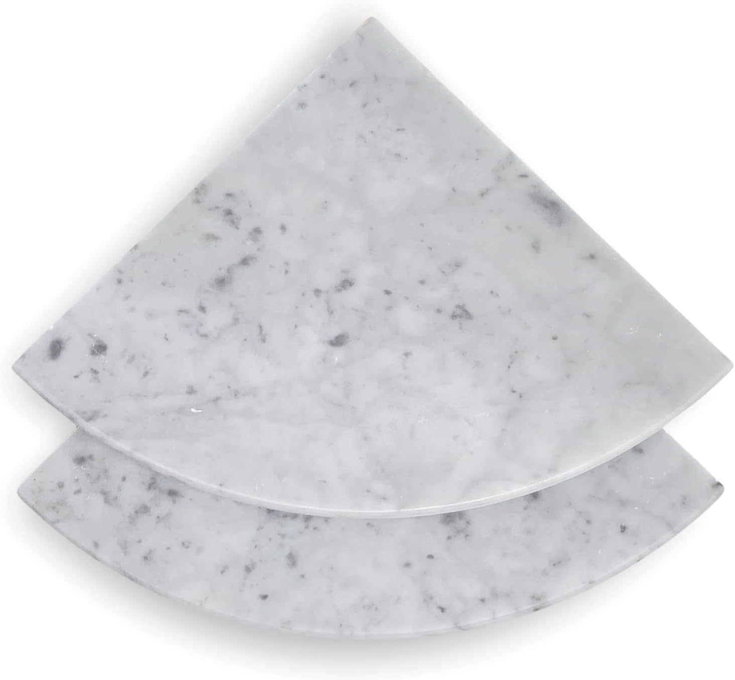 Premium Quality Italian Carrara Marble Corner Shelf Polished 9 Inch (2) Pack of 2