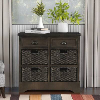 Brehmer Solid Wood 2 - Drawer Accent Chest August Grove Color: Brown Gray