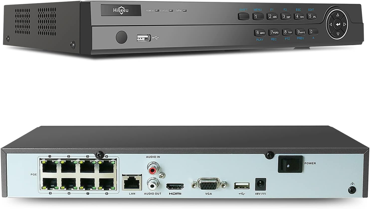 8 Channel DVR,Hiseeu 5MP Digital Video Recorder,H.265+ CCTV DVR for Security Camera,IPC/AHD/TVI/CVI/Analog 5 in 1 Hybrid Digital Video Recorder, Easy Remote Access, No Monthly Fee, No Hard Drive