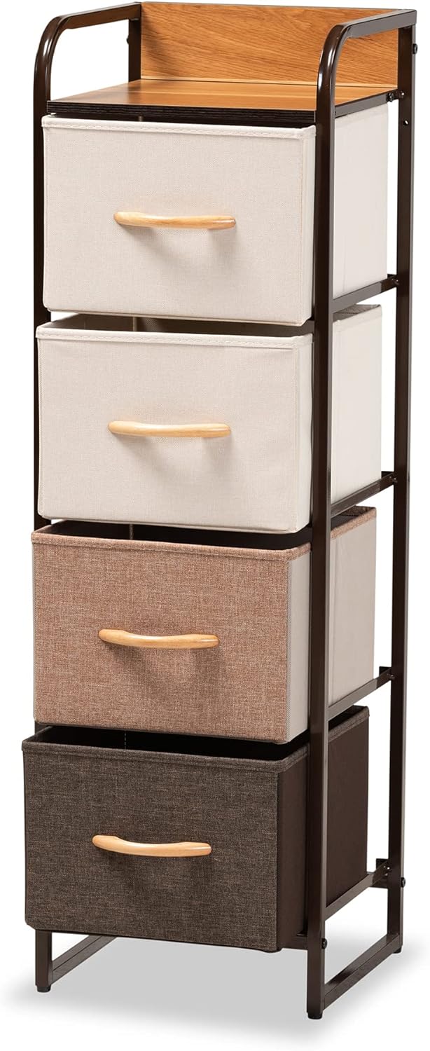 Baxton Studio Volkan Multipurpose Shelving and Cabinets, Multi-Colored/Black Pack of 2