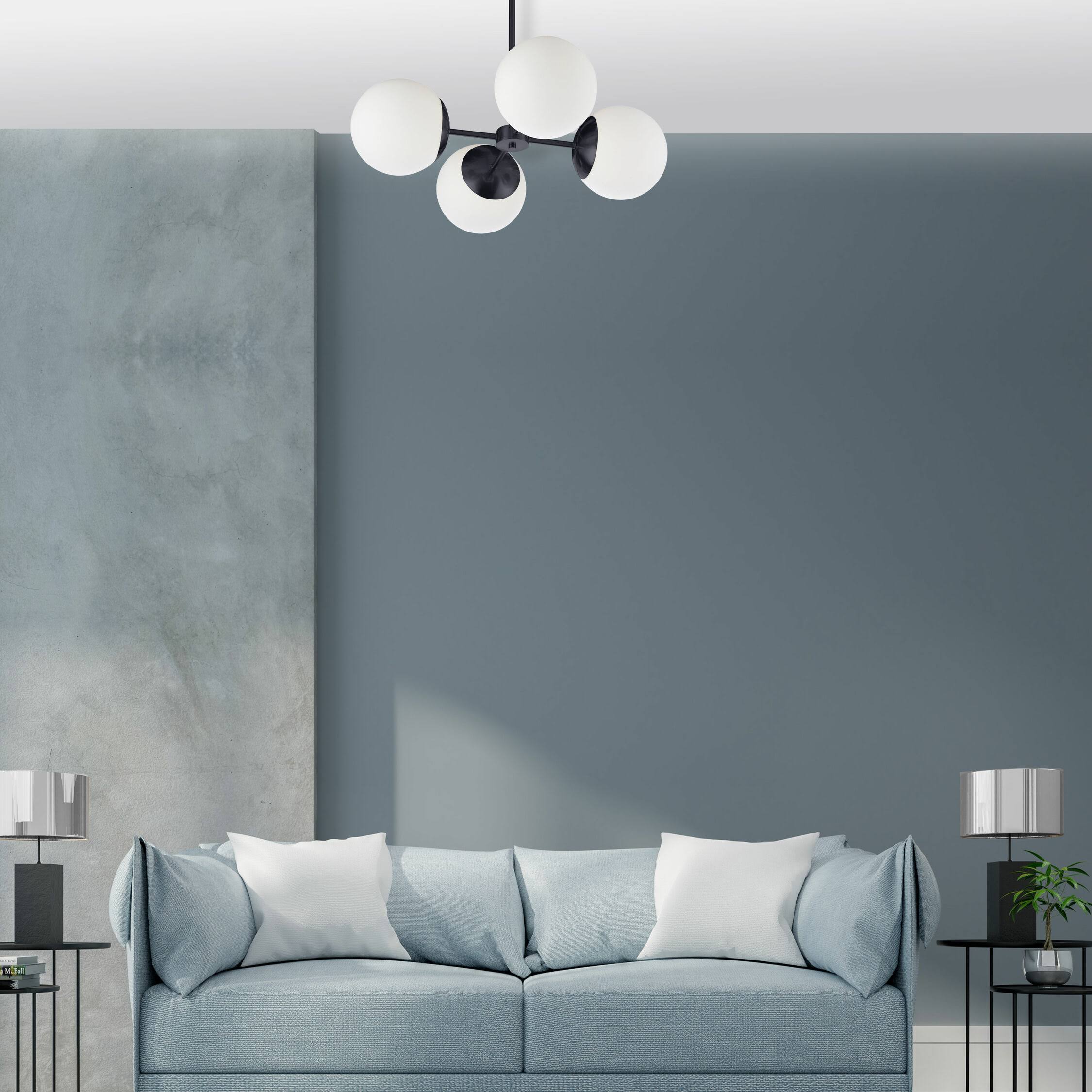 Dainolite DAY-244C-MB Dayana - 4 Light Chandelier Matte Black Finish