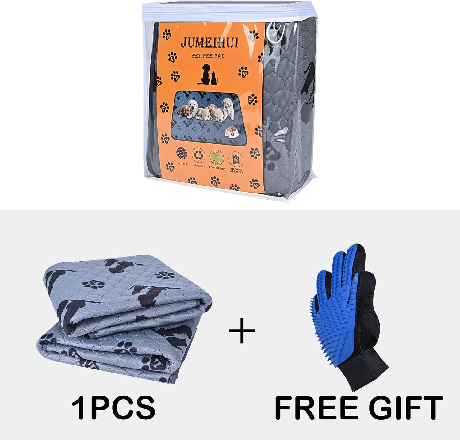 JUMEIHUI Washable Pee Pads for Dogs, Reusable Pee Pads for Dogs Non Slip,Pet Supplies Dog Pee Pads Extra Large,Playpen,Indoor 72 X 72（Pack of 1）