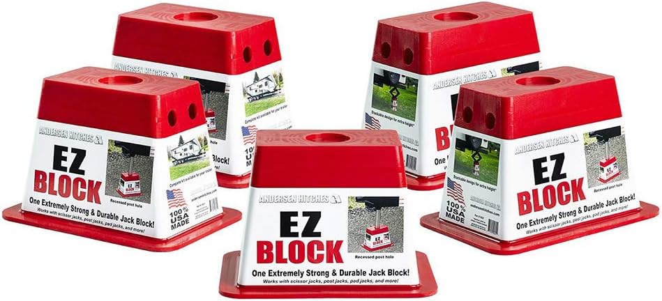 ANDERSEN HITCHES | RV Accessories | Single Trailer EZ Jack Block| LIFETIME WARRANTY | Leveling System | RV Stabilizer Stands | Heavy Duty Camper Level for RVs | 3621