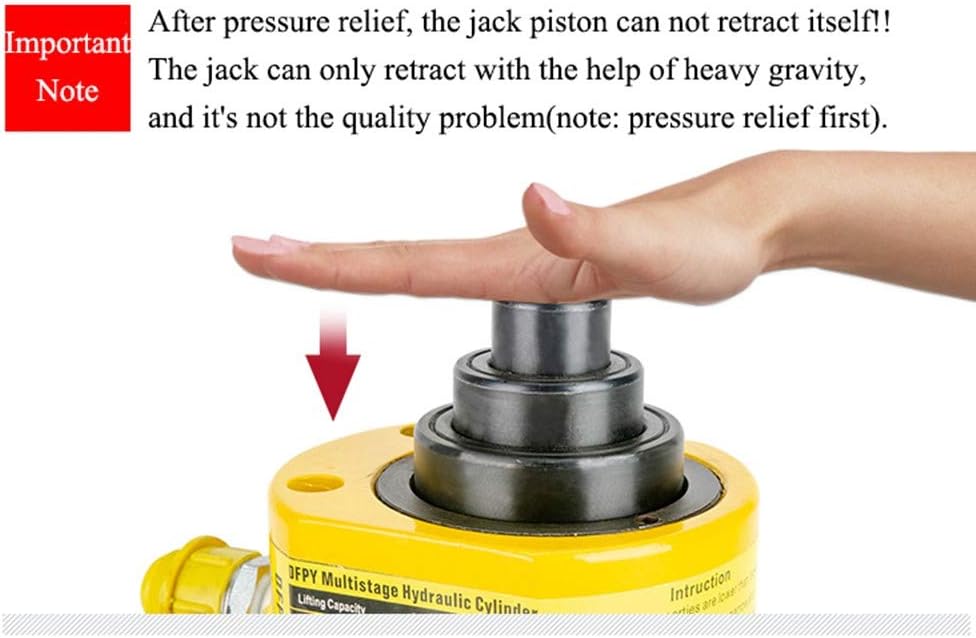 NEWTRY 30 ton Hydraulic Ram Jack Multi-Section Stroke 200mm(8inch) Short Type Protable Hydraulic Cylinder Industrial Lifting Jack, not for Car (30T)