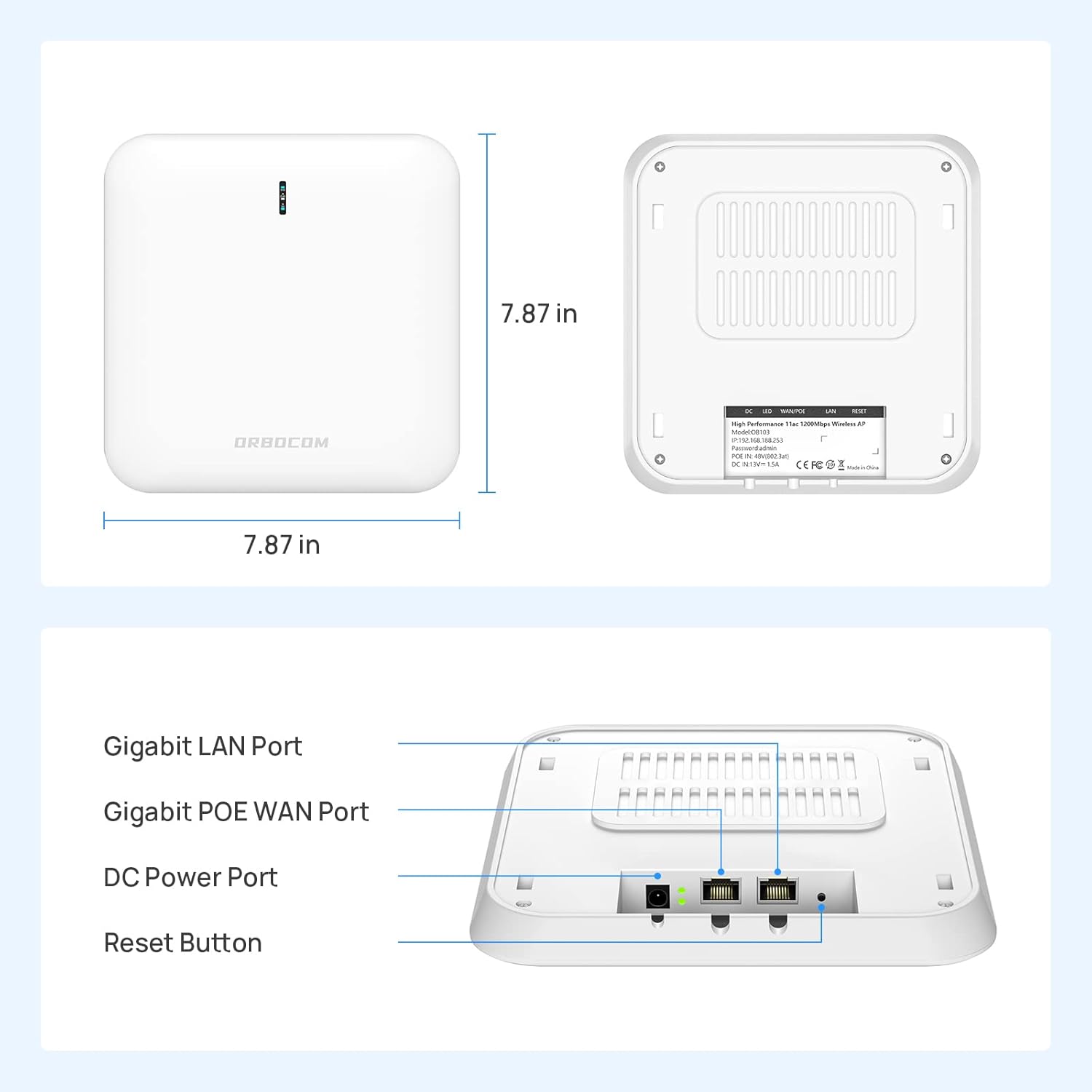Wireless WiFi Access Point︱Dual Band AC1200 Wave 2.0︱POE Gigabit Powered Port︱4 x 4 MU-MIMO︱Seamless Roaming for Indoor Wall/Ceiling Mounted