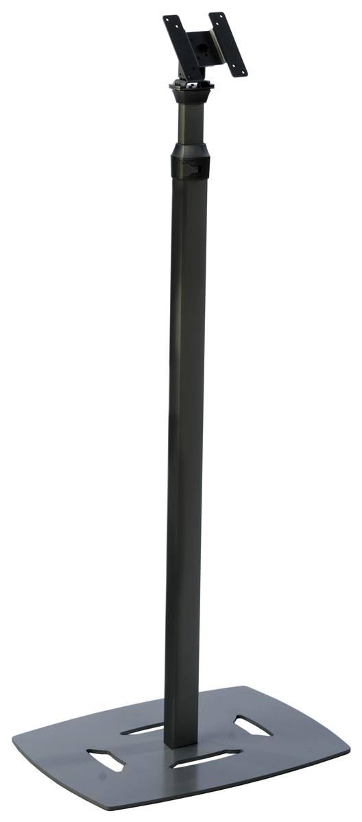 Displays2go Touch Screen Floor Stand, iPad and Android, VESA 75mm x 75mm and 100mm x 100mm, Aluminum, Black