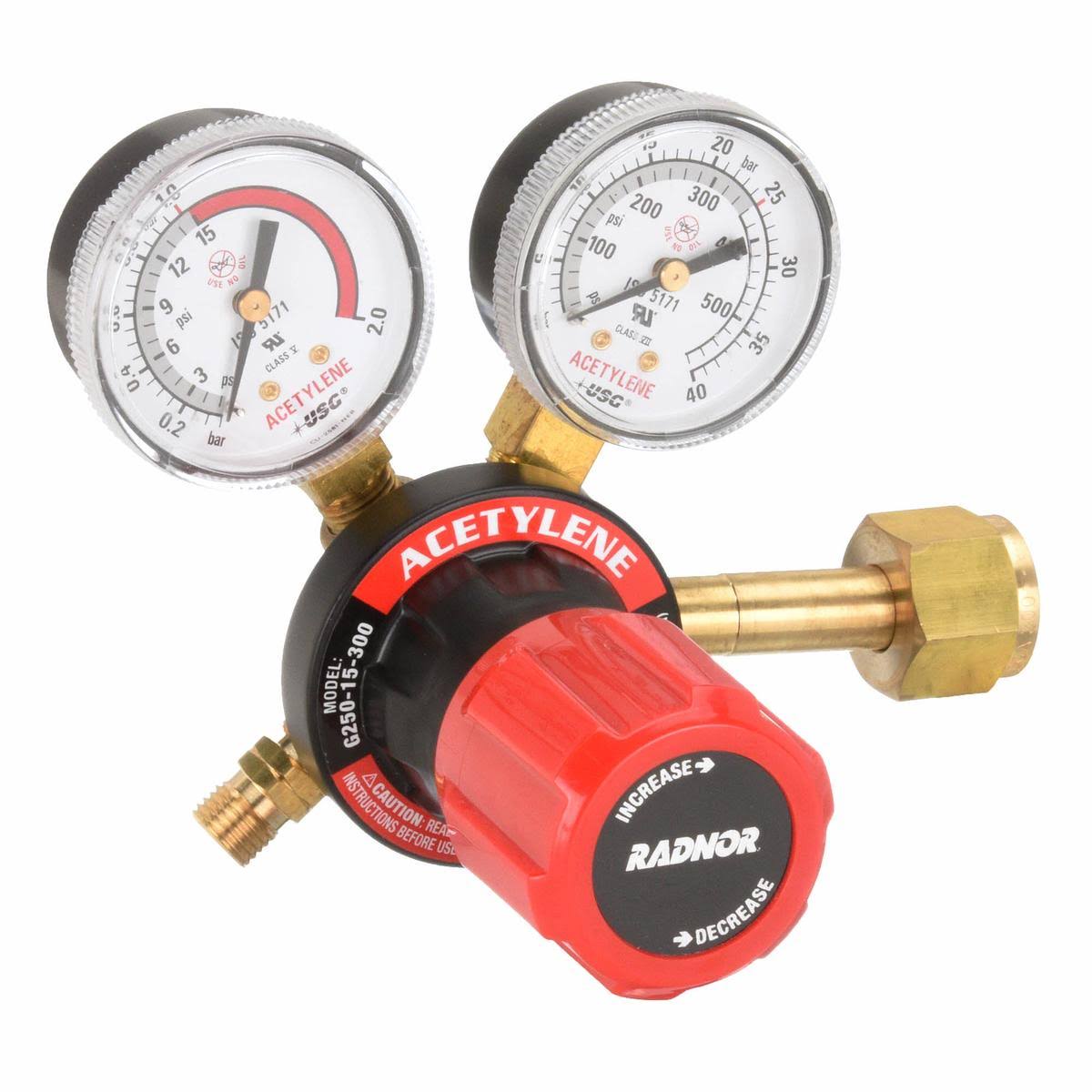 Radnor RAD64003032 GAS Regulator,Acetylene,CGA-300