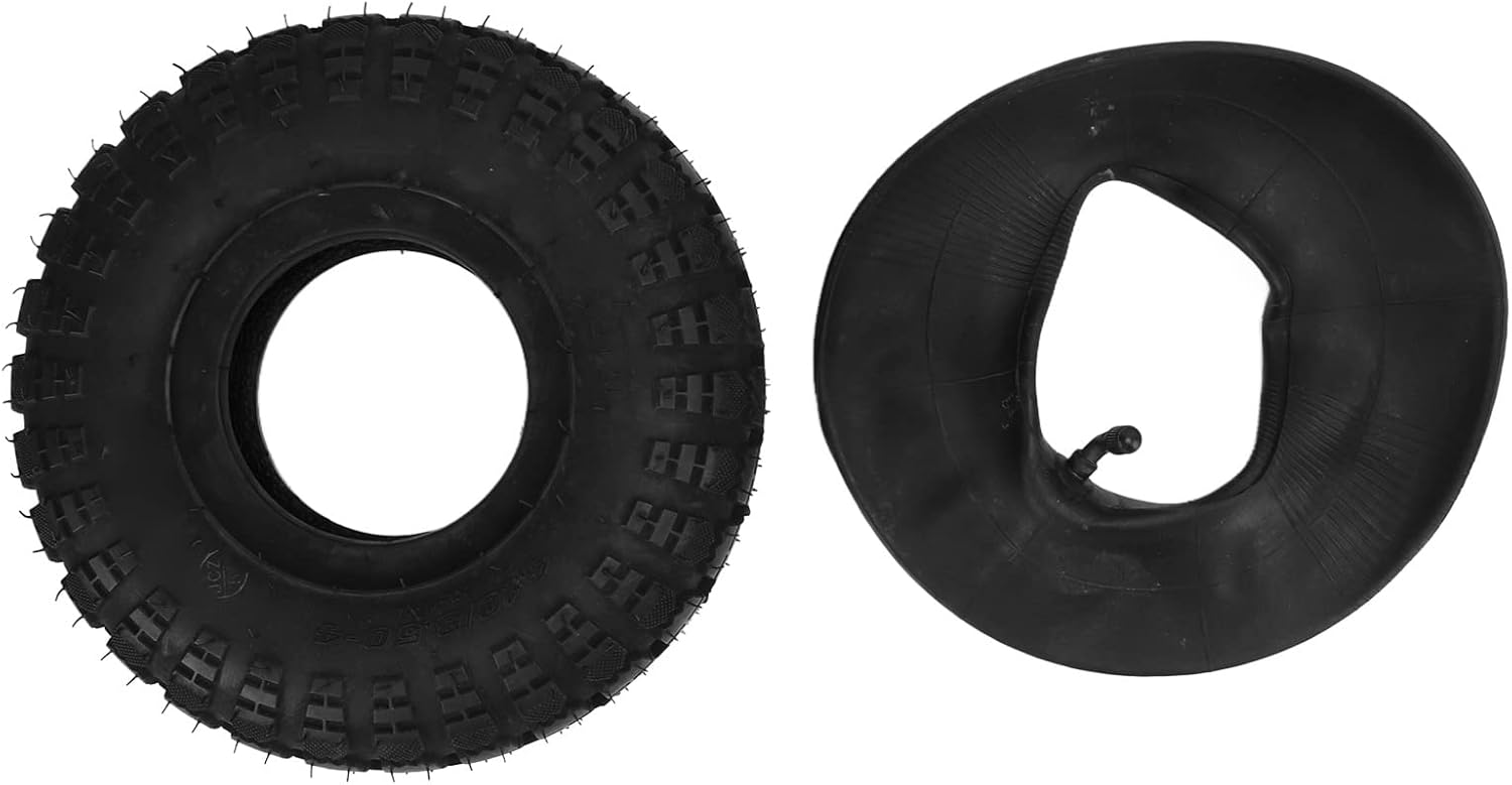 Dilwe 4.10-3.50-4 Scooter Inner Outer tire, Thick Rubber, with Curved Valve Shock Absorption Electric Scooter Accessories