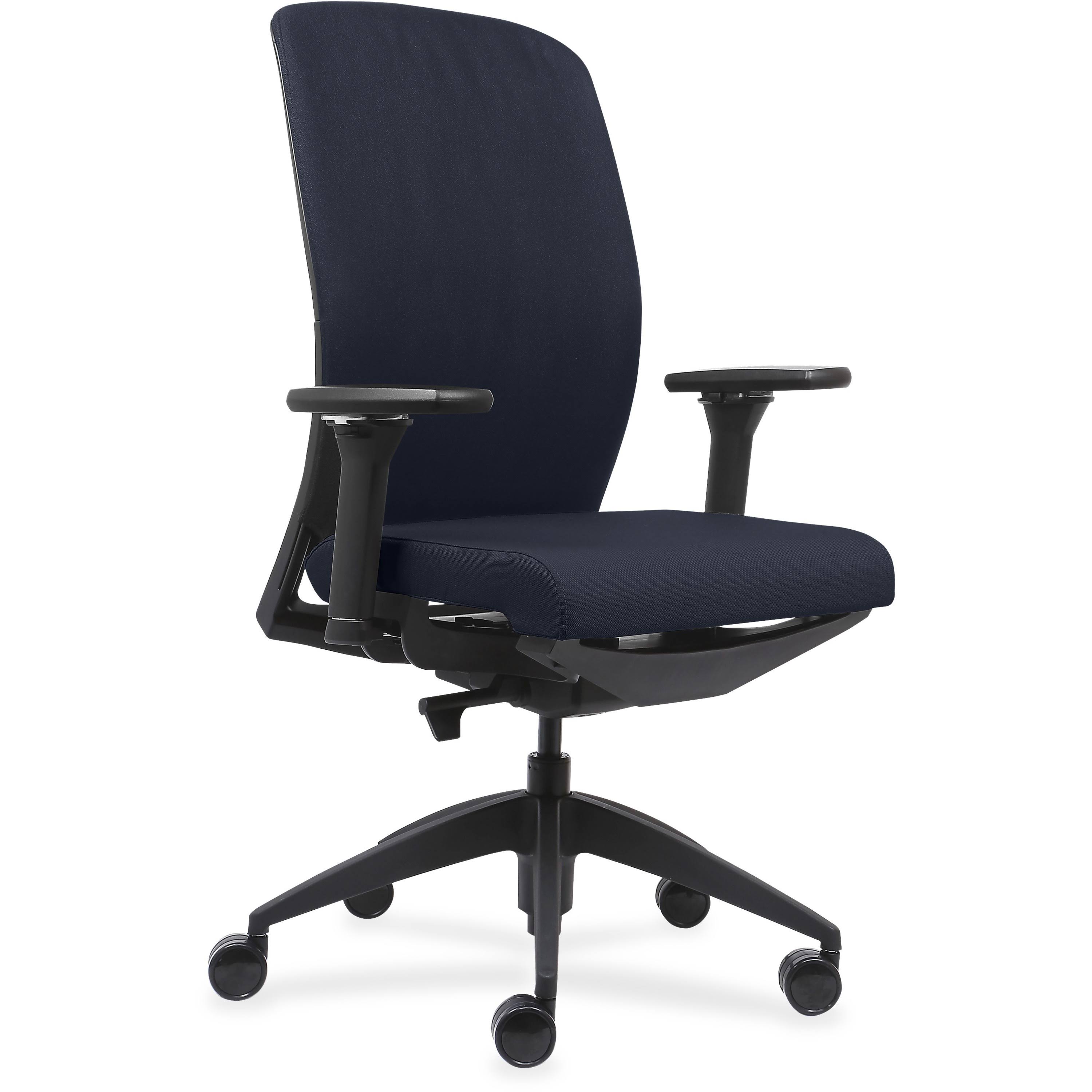 Lorell Executive Chairs with Fabric Seat u0026 Back (Blue)