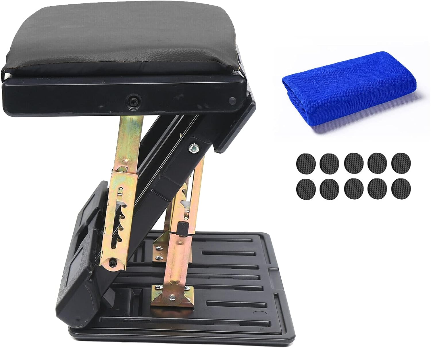 BotaBay Ergonomic Footrest, Adjustable Footrest Max-Load 180Lbs with Removable Soft Foot Rest Pad Under Desk Footrest for Car, Home, Train, 4-Level Height Adjustment Pack of 2