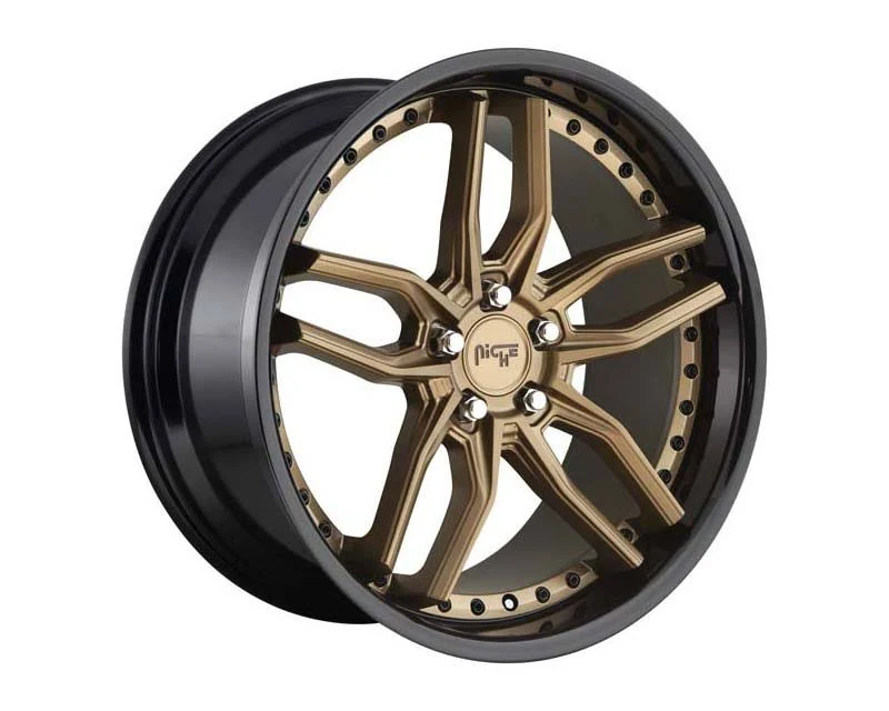 Niche M195 Methos Wheel 20x9 5x112 42mm Matte Bronze Black Bead Ring