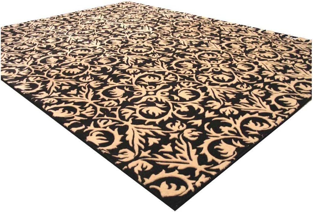 EORC IE8383BK912 Hand-Tufted Wool Morgan Rug, 8' 9 x 11' 9, Black