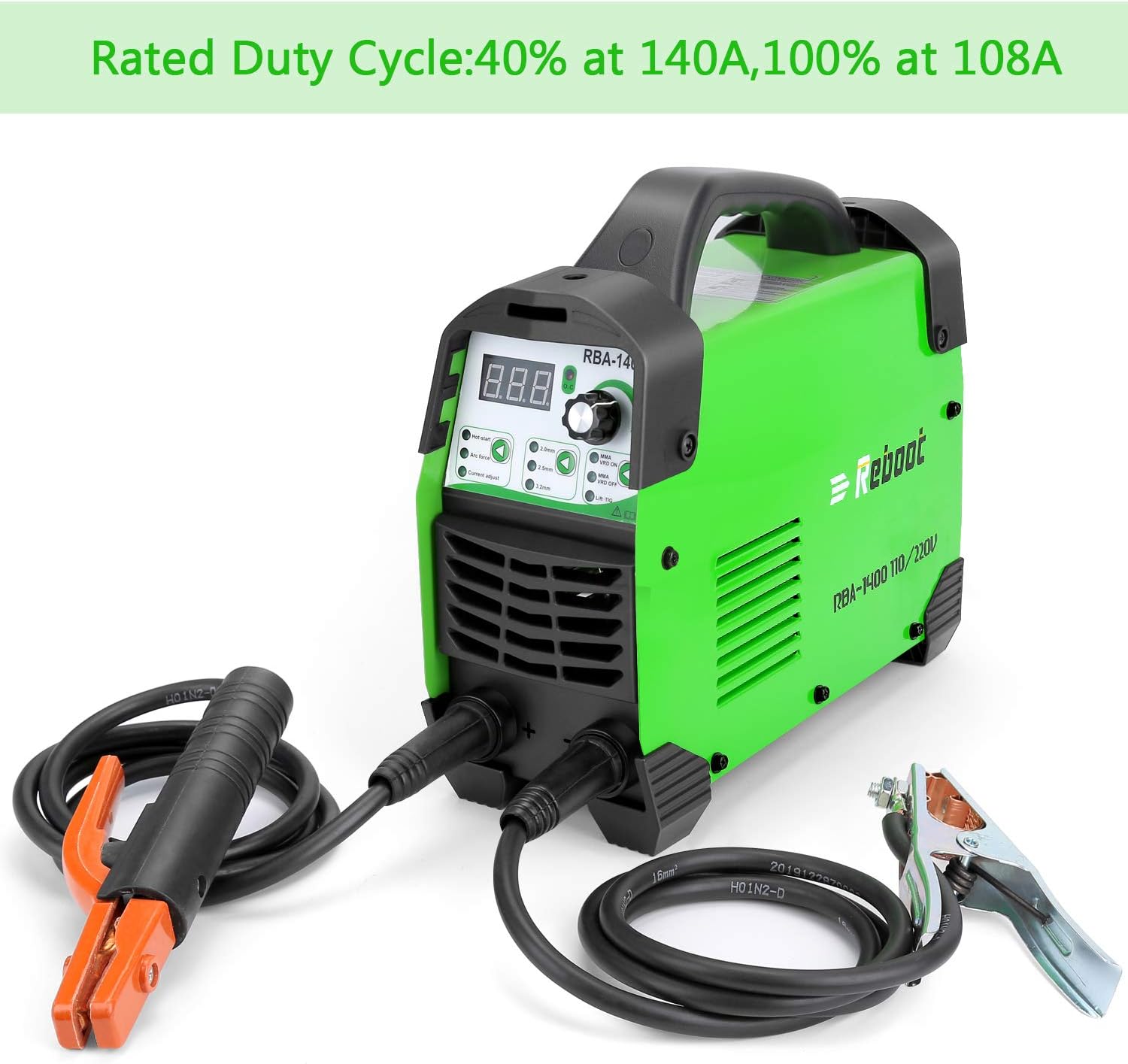 Reboot Stick Welder Machine Lift Tig ARC140 MMA ARC Welding 110V/220V Digital Control IGBT Inverter Welding Machine with ARC Force Hot Start High Duty Cycle Welding for 1/16-1/8