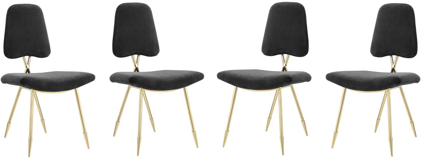 Modway Ponder Mid-Century Modern Performance Velvet, Black