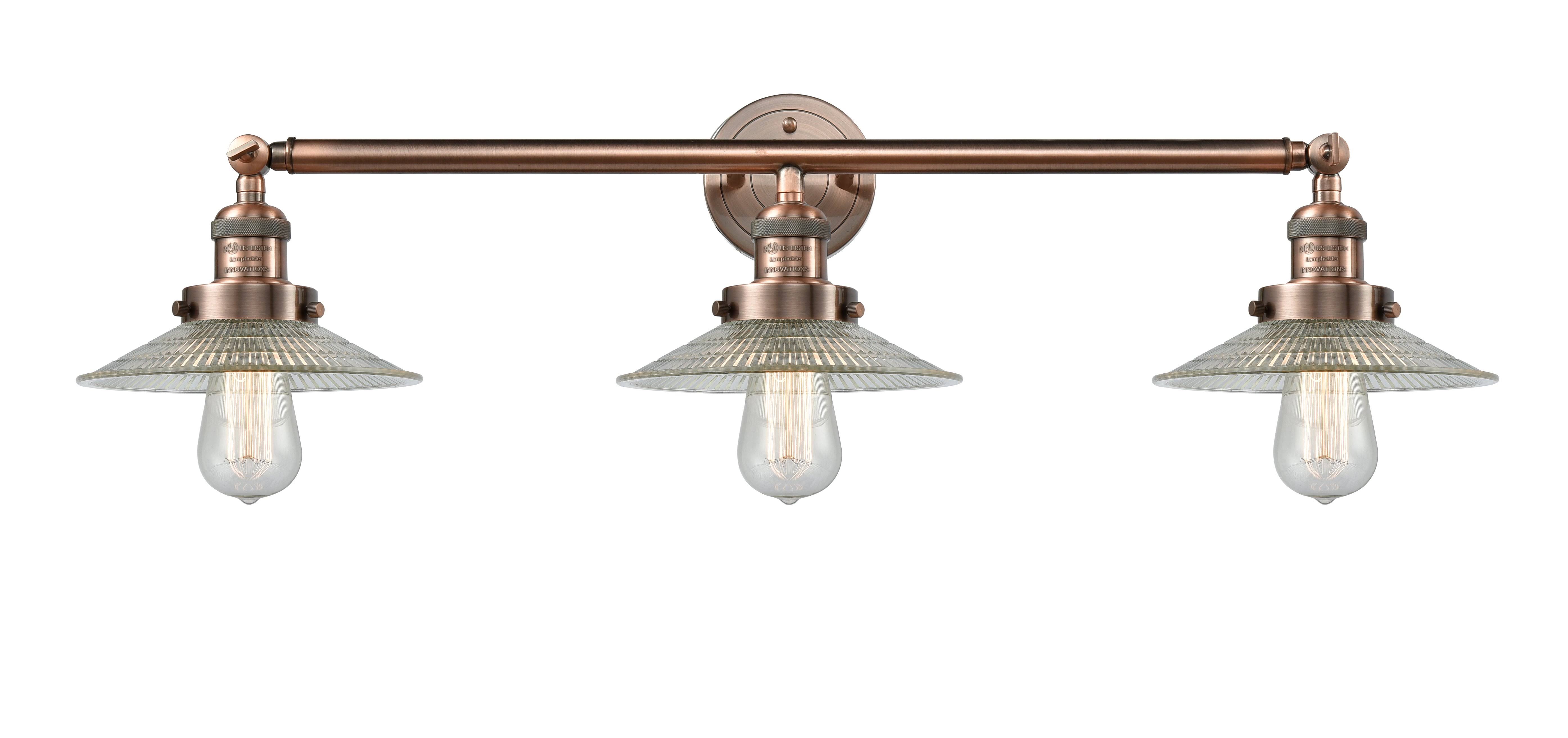 Innovations Lighting 205-AC-S-G2 Halophane Bathroom Vanity Light Antique Copper