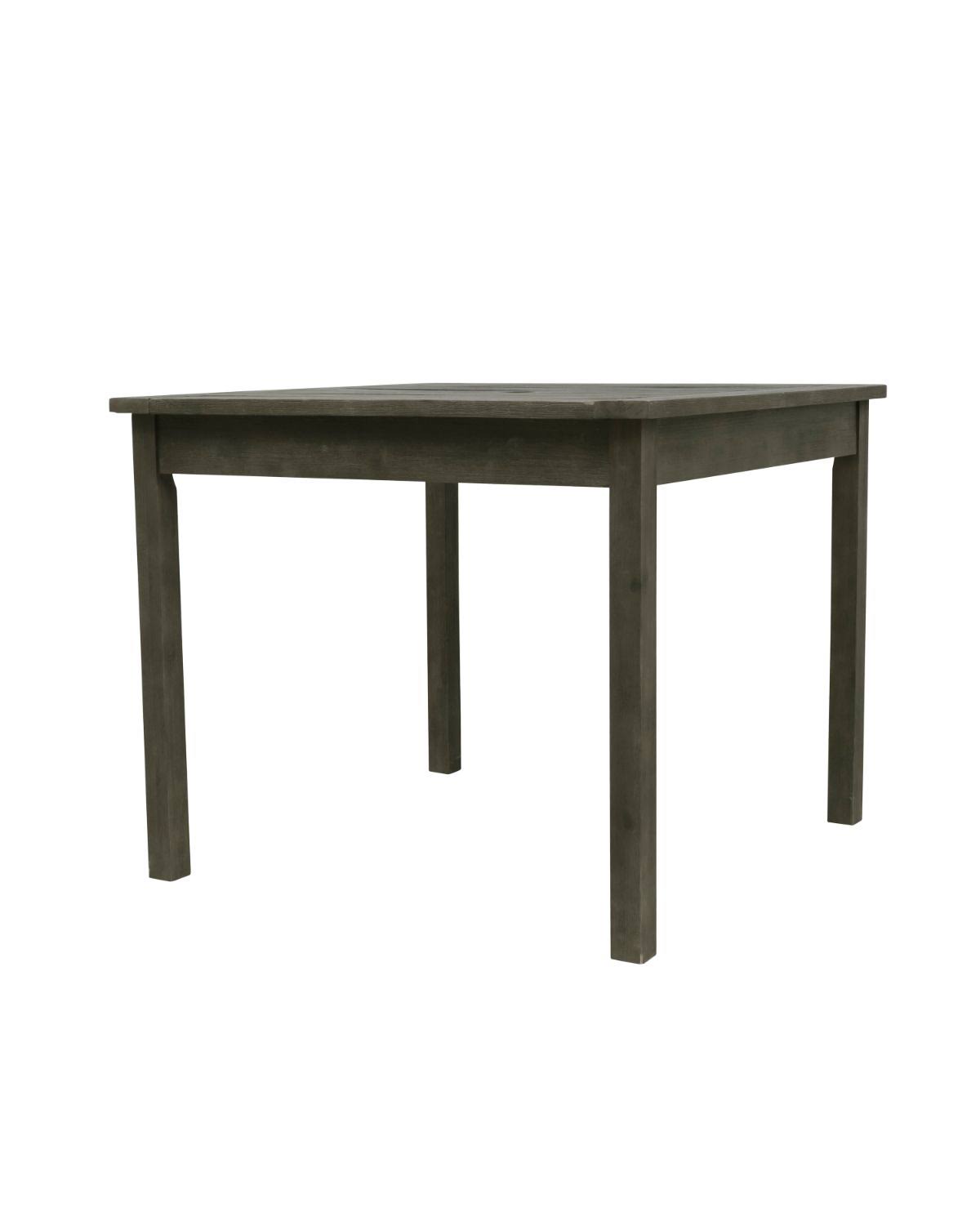 35x22 Gray Hand Scraped Wood Finish Square Outdoor Furniture Patio Dining Stacking Table