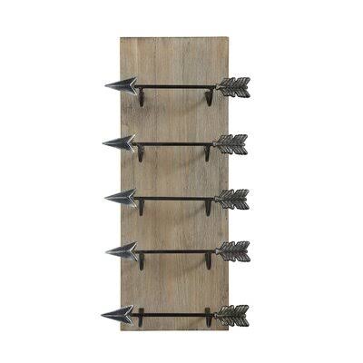 Wood u0026 Metal Wall Wine Rack with Arrows Loon Peak