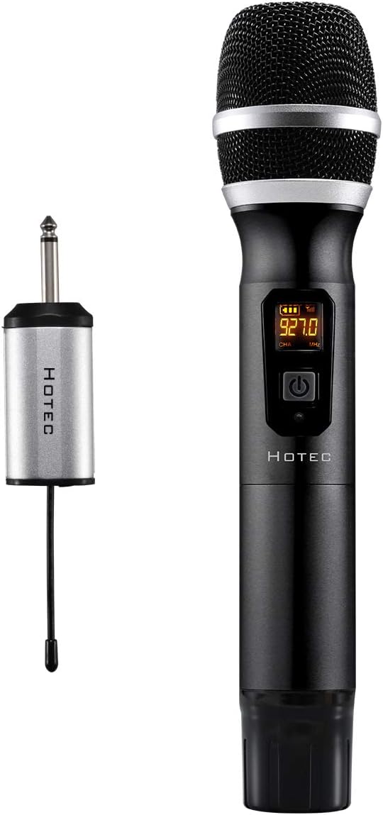 HOTEC 25 Channel UHF Wireless Microphone Dual Microphone with Mini Portable Receiver 1/4