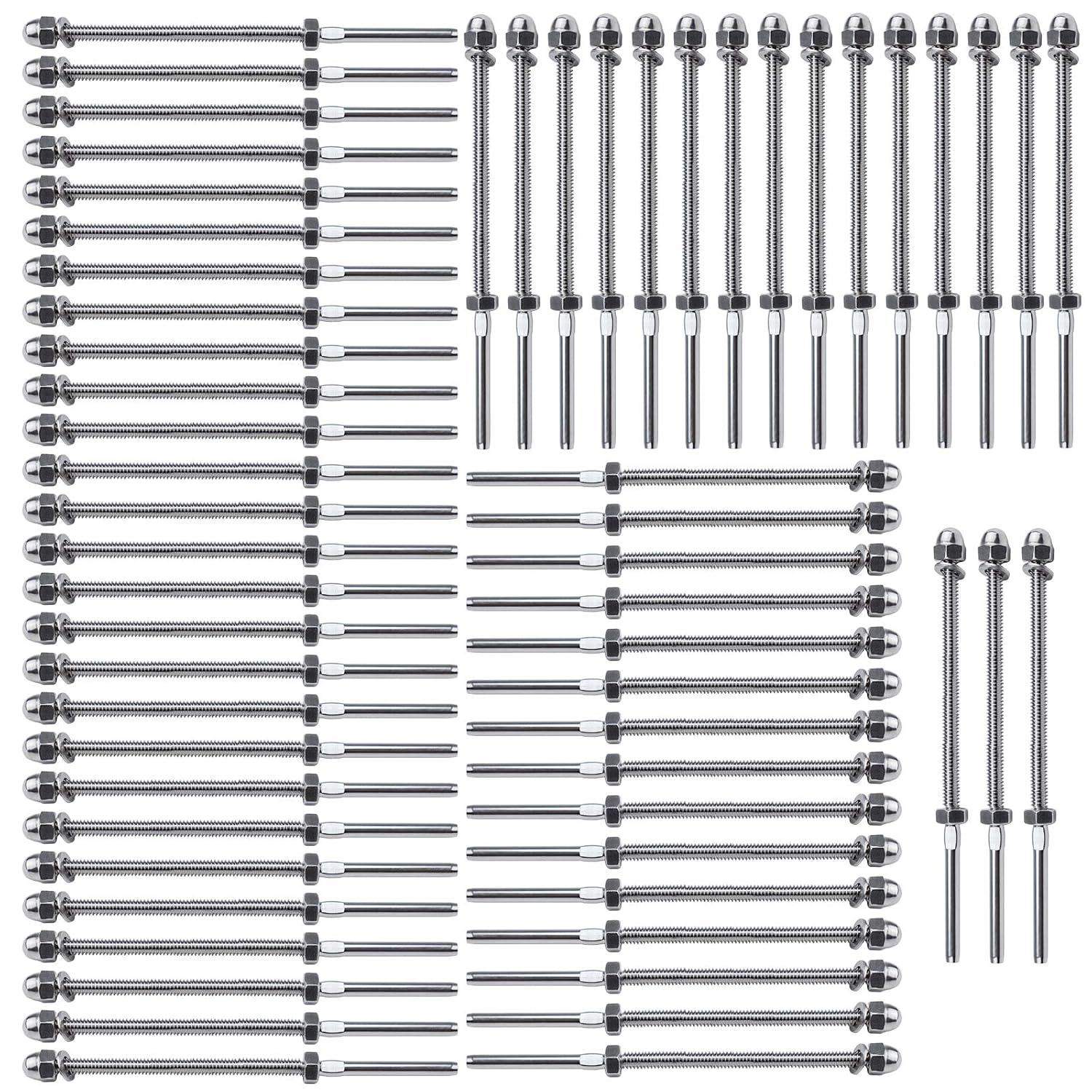 Muzata 60Pack Hand Swage Threaded Stud Tensioner 1/8