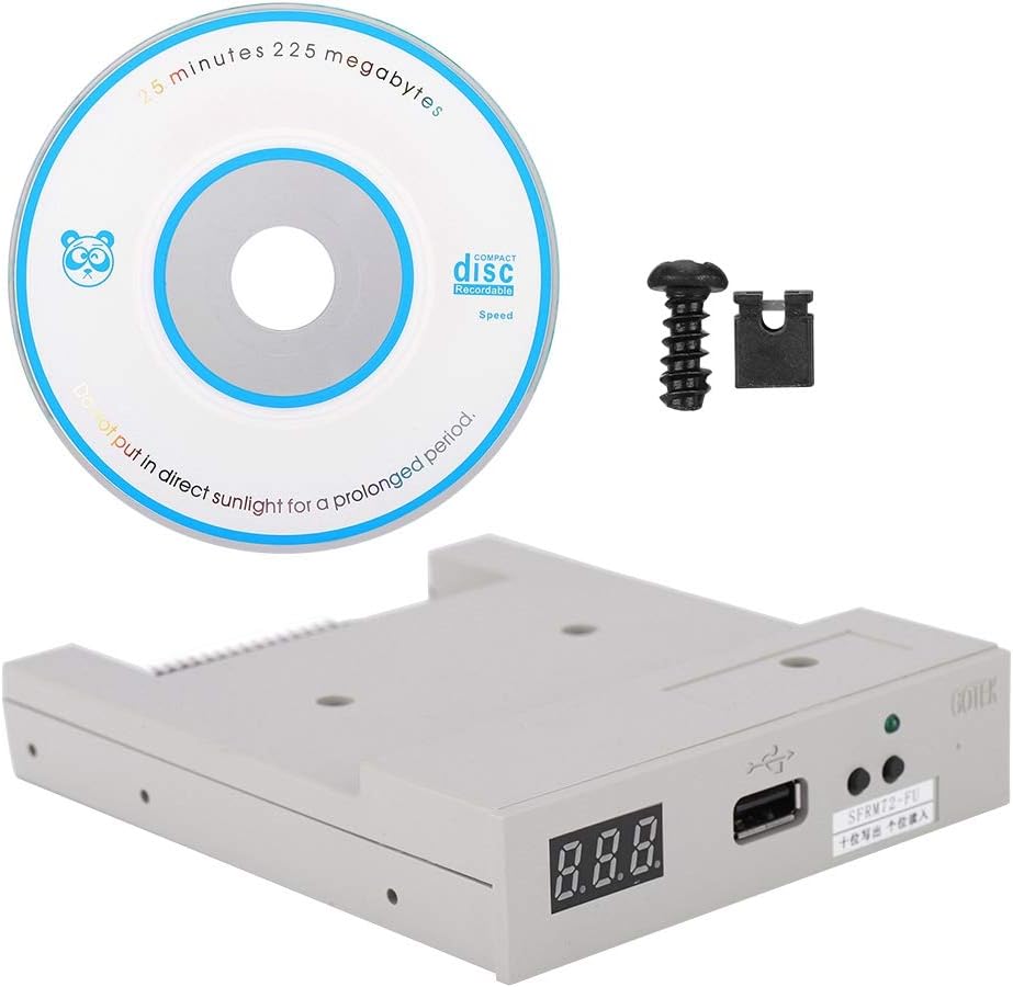 Oumij1 Drive Emulator,720KB SFRM72-FU USB SSD Floppy Drive Emulator with 720K Floppy Drive ABS Pack of 2