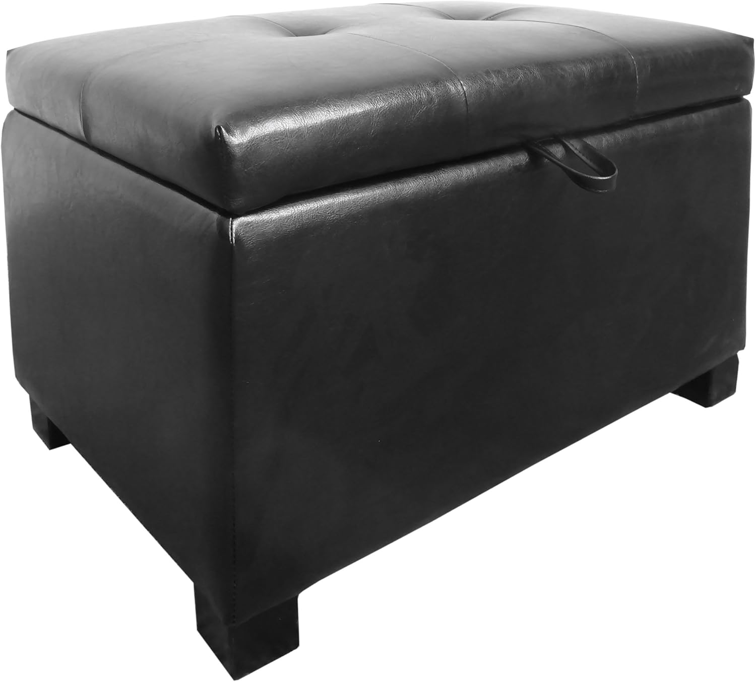 CorLiving Antonio Storage Ottoman, Black