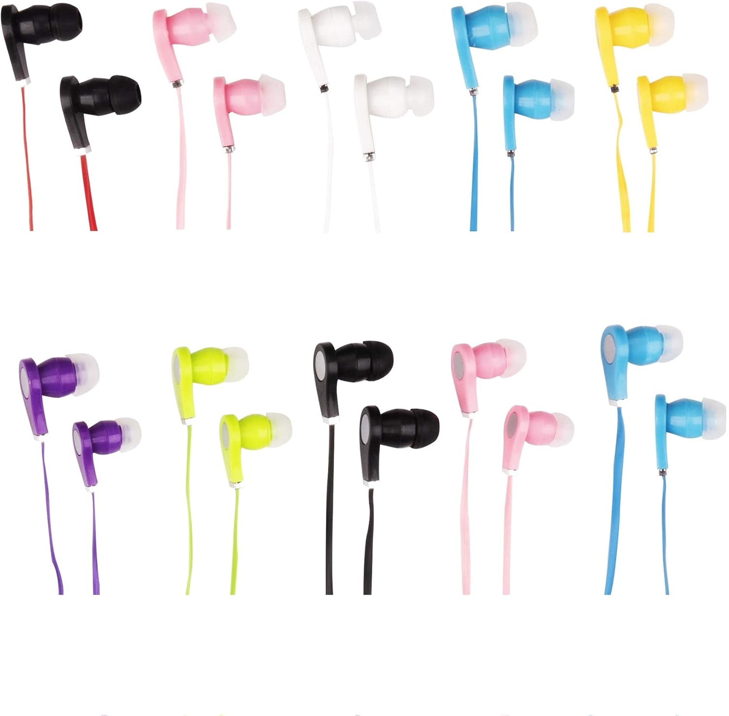 JustJamz 30 Pack 3.5mm Stereo in-Ear Earbud Headphones - Earphones (Assorted Colors)