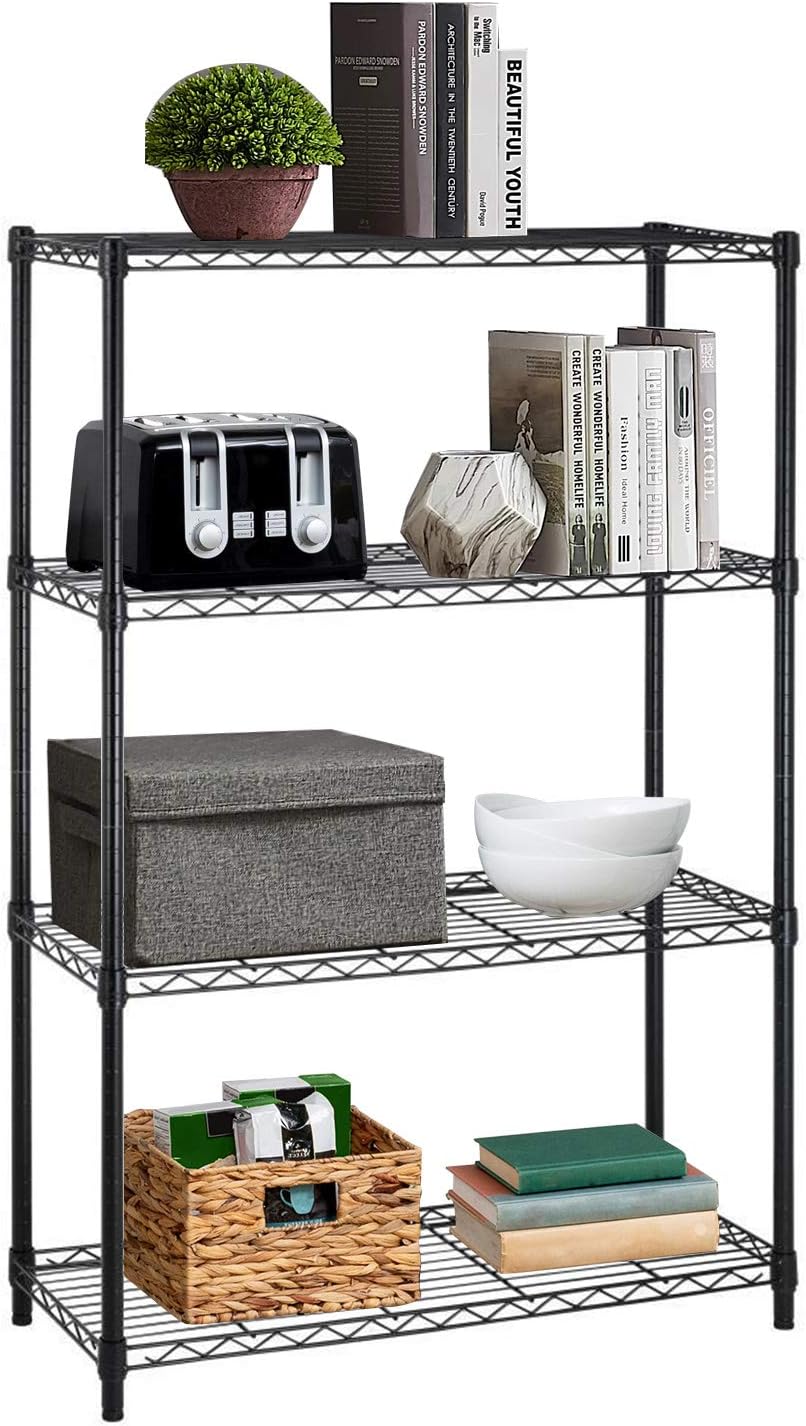 14x36x54 Inch 4-Shelf Storage Shelves Heavy Duty Shelving Unit for Kitchen Metal Shelves Garage Organizer Wire Rack Shelving Storage Unit Shelf Adjustable Utility NSF Certification Commercial Pack of 2