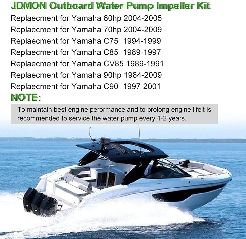 JDMON Compatible with Water Pump Impeller Kit Yamaha Outboard 75hp 80hp 85hp 90hp Replaces 692-W0078-A0-00 Sierra 18-3370