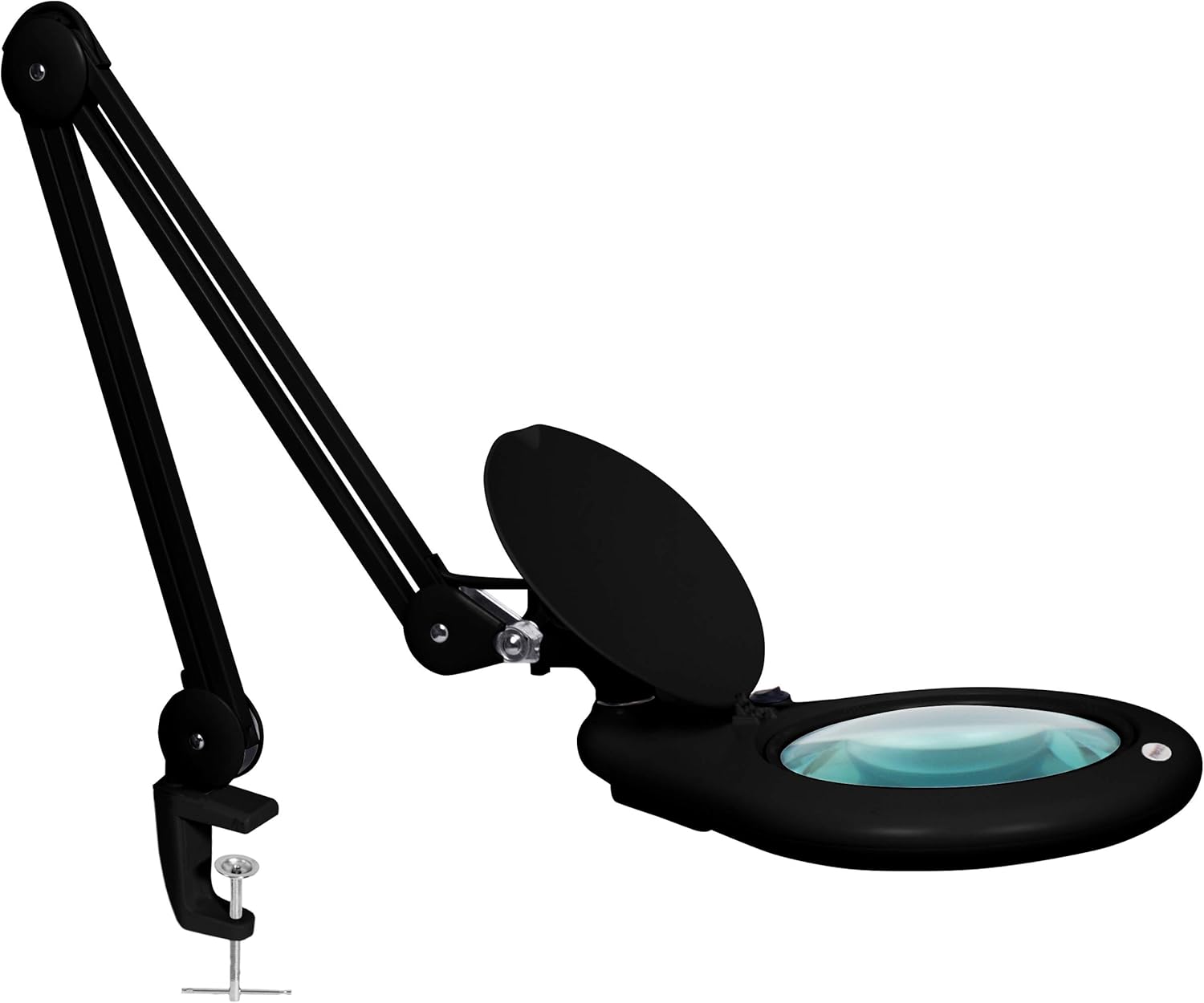 Neatfi Elite HD XL 7 Inches Wide Super LED Magnifying Lamp with Clamp, 84pcs SMD, 5 Diopter, 6000-7000K, Eye-Friendly, Space Saving Adjustable Clamp, Glare-Free, Adjustable Arm Magnifier (Black)