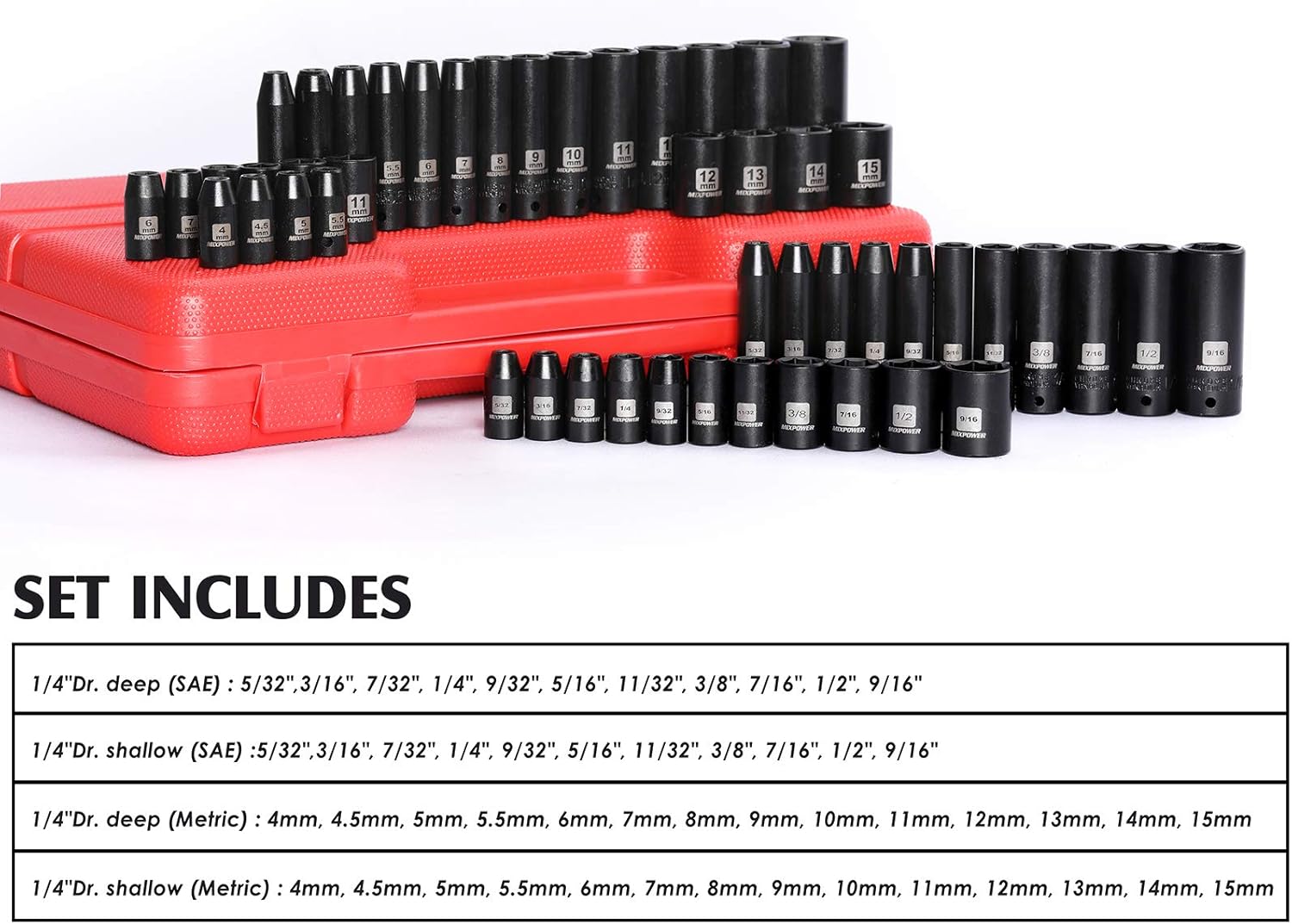 MIXPOWER 50 Pieces 1/4