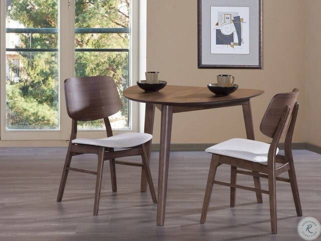 New Classic Furniture Mid-Century Modern Oscar Wooden Back Chair, Set of 2, Walnut