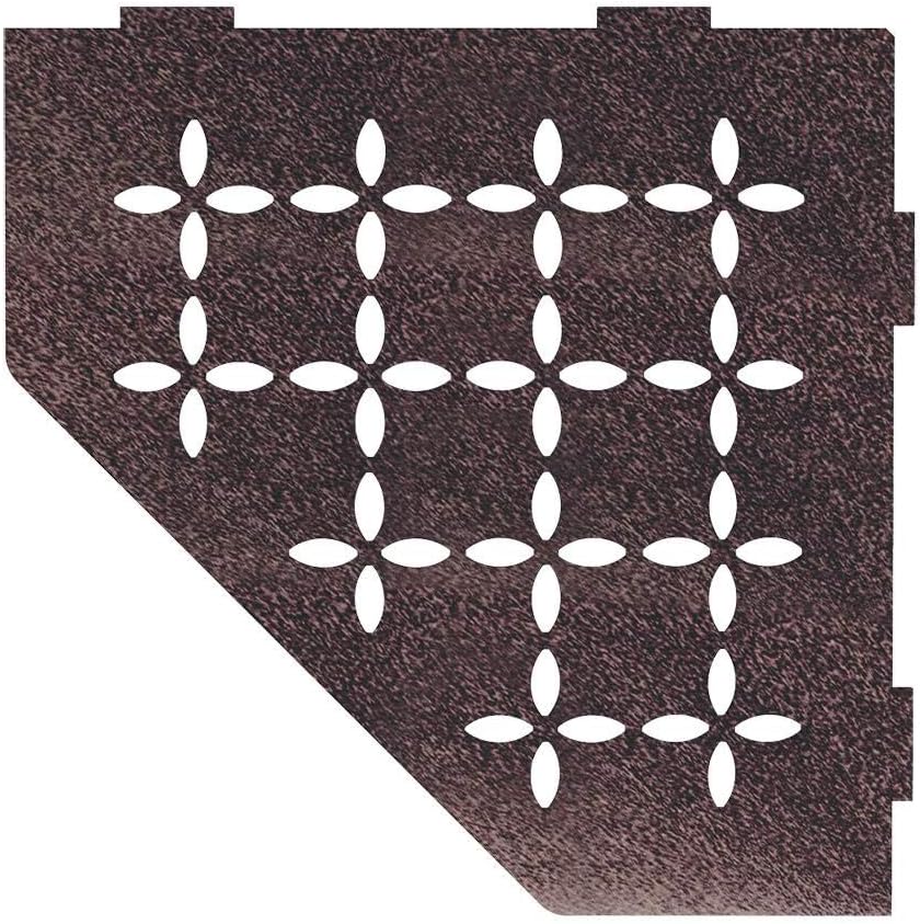 Schluter Systems Pentagonal Corner Shelf-E - Floral Design - Matte Black - (SES2D5MGS) Kerdi-Line Shower Acessory Pack of 2