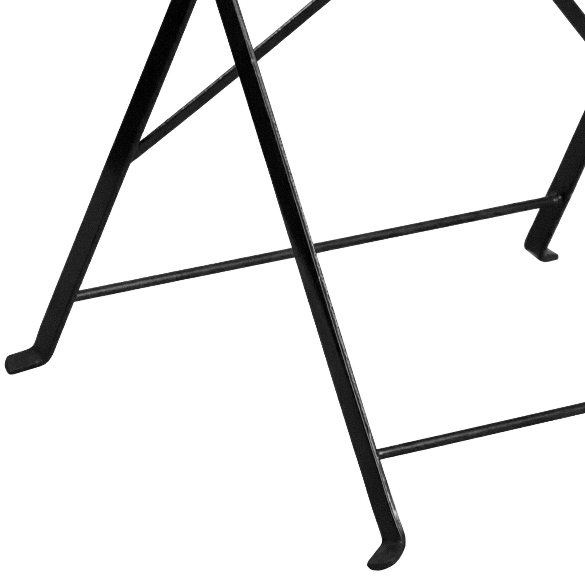 Emma and Oliver Commercial Grade 28x22 Square Black Indoor-Outdoor Steel Folding Patio Table