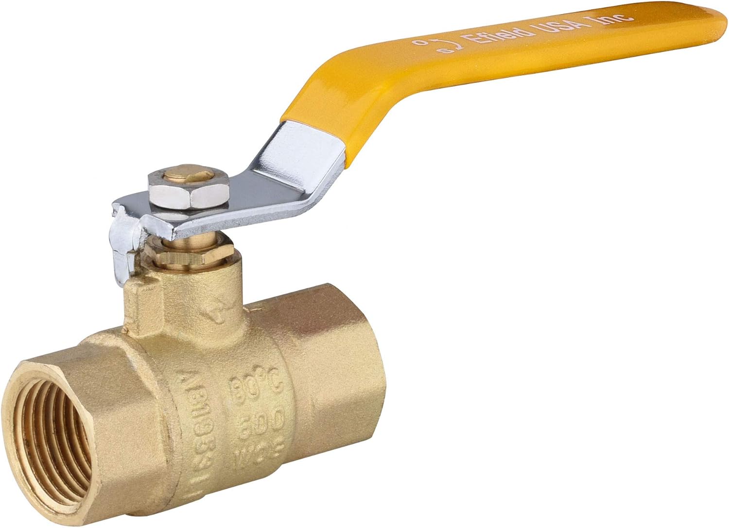 (Pack of 10) EFIELD 3/4-Inch 600 WOG FNPT Heavy Duty Full Port Brass Ball Valve FIP Threaded Yellow Handle, Lead Free Pack of 2