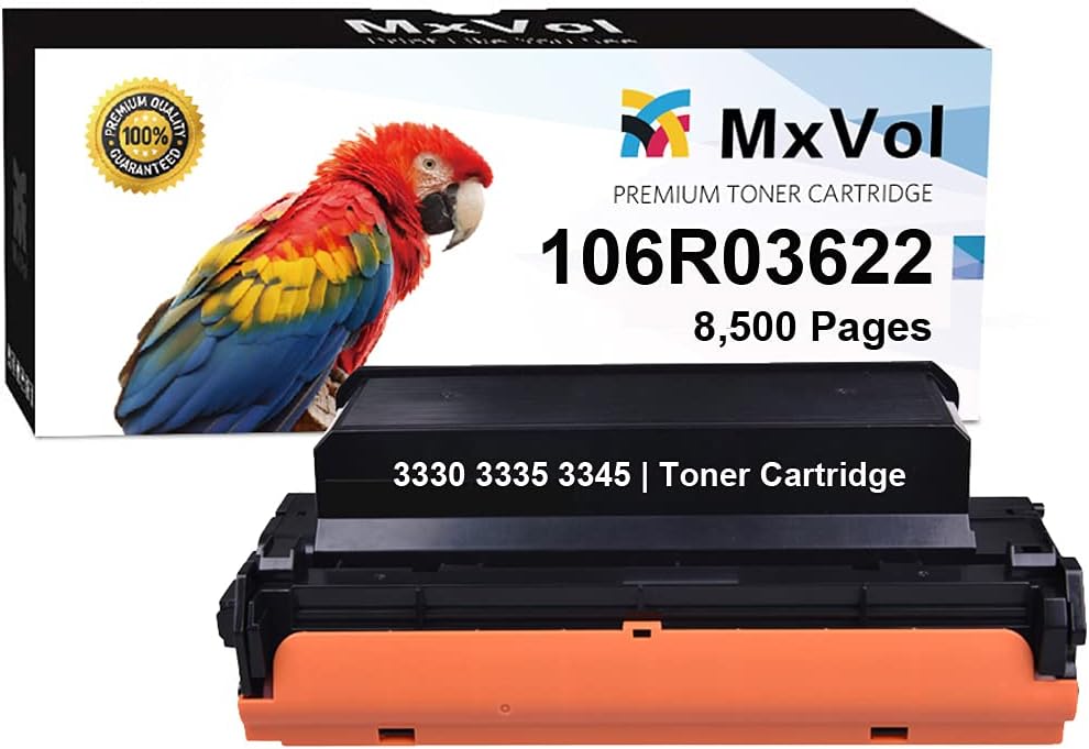 MxVol Compatible Toner Cartridge Replacement for Xerox 3335 3345 3330 106R03622 for Xerox WorkCentre 3335/DNI 3345/DNI Phaser 3330/DNI Printer, High Capacity 8,500 Pages (1-Pack, Black) Pack of 2
