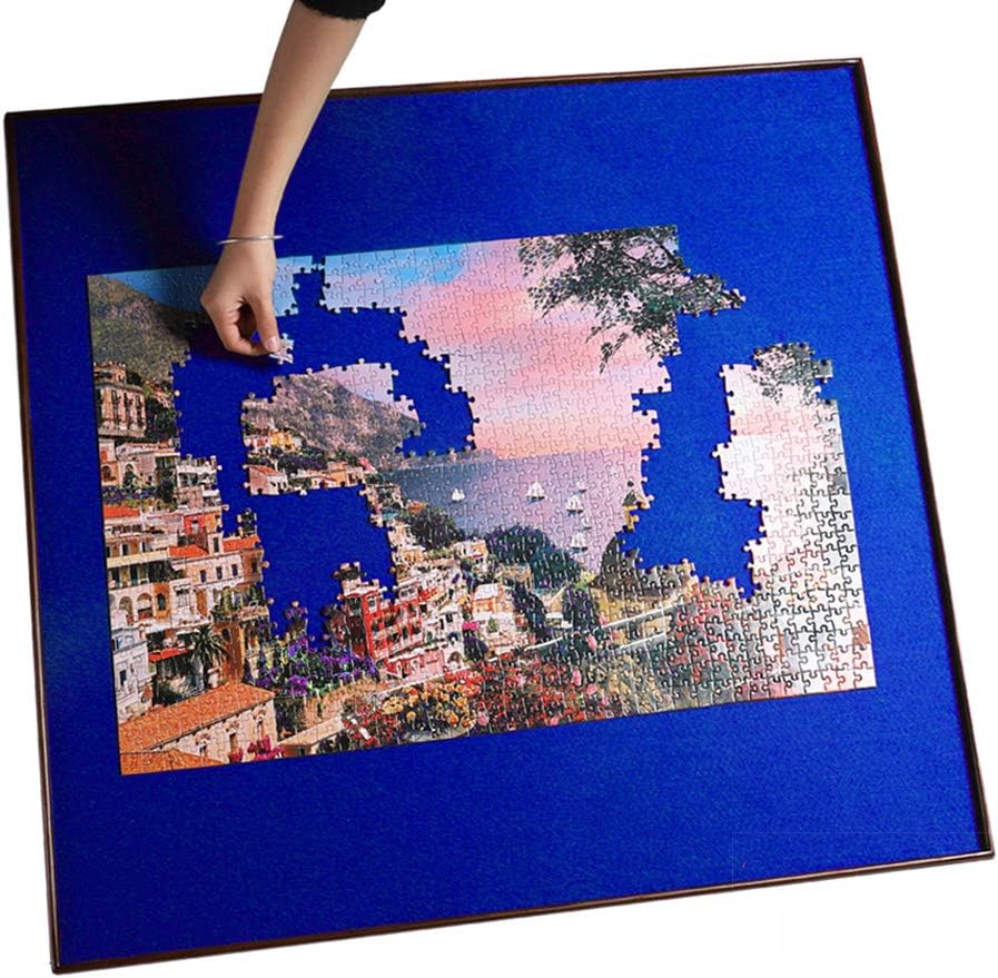 SNAIL Spinner Puzzle Board 34 INCH Square Wooden Jigsaw Lazy Susan 360&deg; Rotating Turntable Puzzle Table, Smooth Plateau Non-Slip Felt Work Surface Puzzle Holder and Keeper, Up to 1500 Pieces