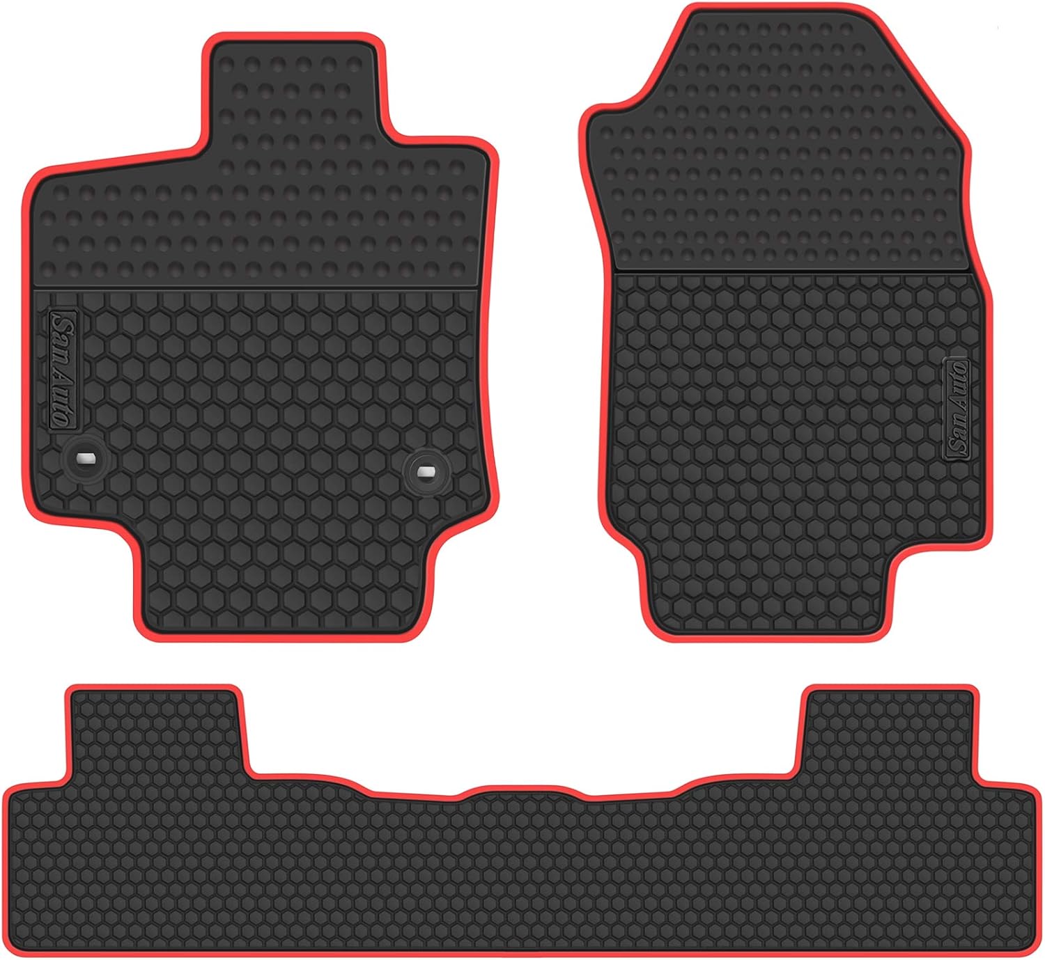 San Auto Car Rubber Floor Mat Custom Fit for Toyota RAV4 2014 2015 2016 2017 2018 Full Black Auto Floor Liner Mats All Weather Protection Heavy Duty Odorless