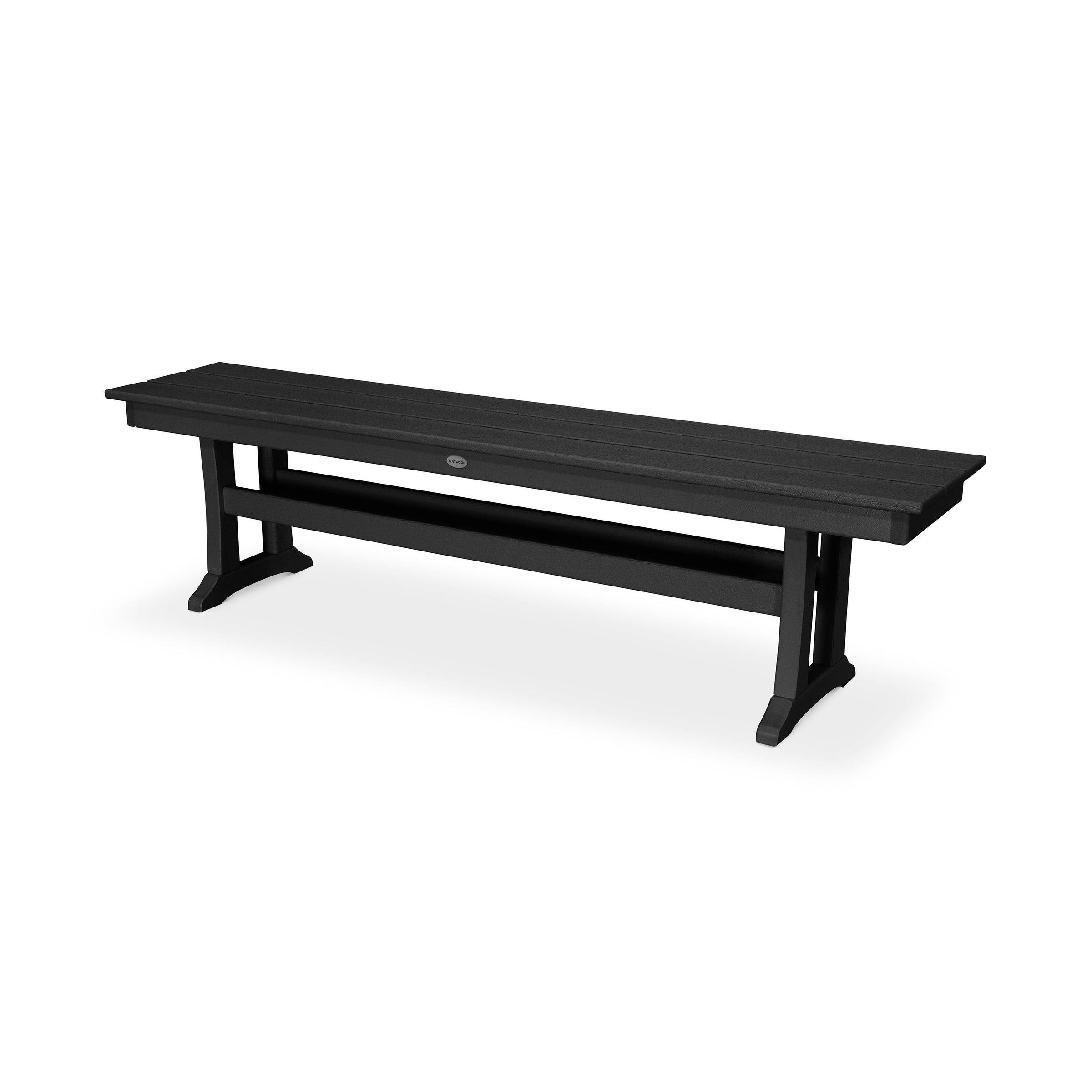 POLYWOOD Farmhouse 65x22 Bench - Black