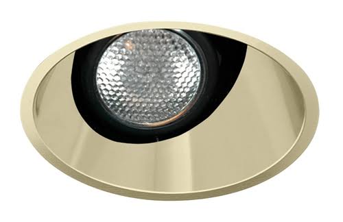 Juno Aculux Recessed Lighting 438NG-FM 3-1/4x22 Low Voltage, LED Angle Cut Flush Mount, Gold Alzak Trim