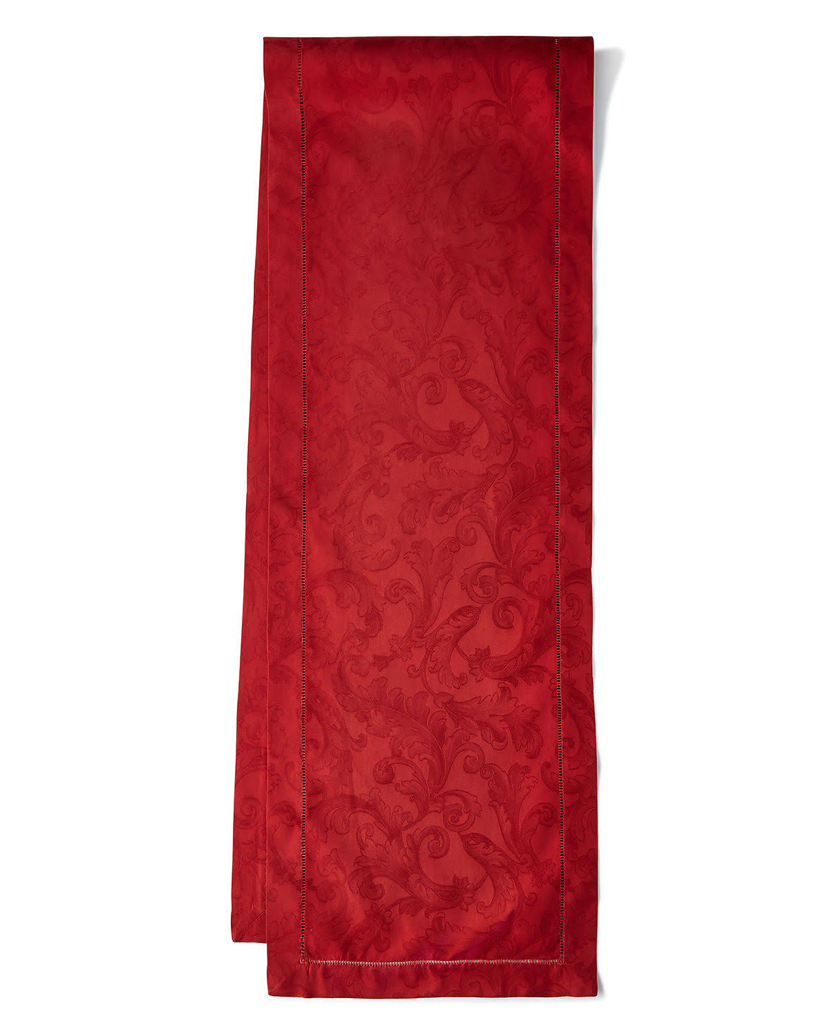 Sferra Plume Jacquard 108l Table Runner, Garnet