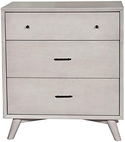 Allora Mid Century Modern Wood 3 Drawer Accent Chest in Gray