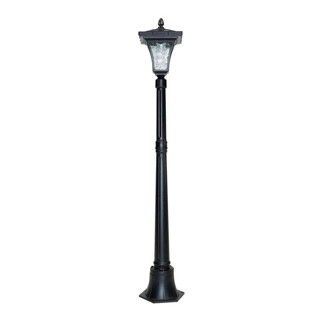 Sunray Vittoria 52 in. Single Head Black Outdoor Solar Lamp Post