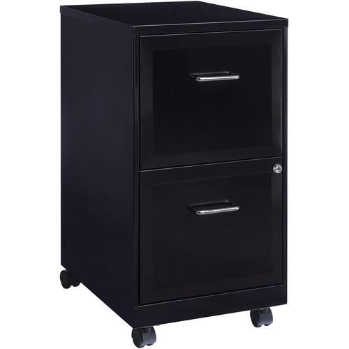 Lorell Soho 18x22 2-Drawer Mobile File Cabinet LLR16872 Black