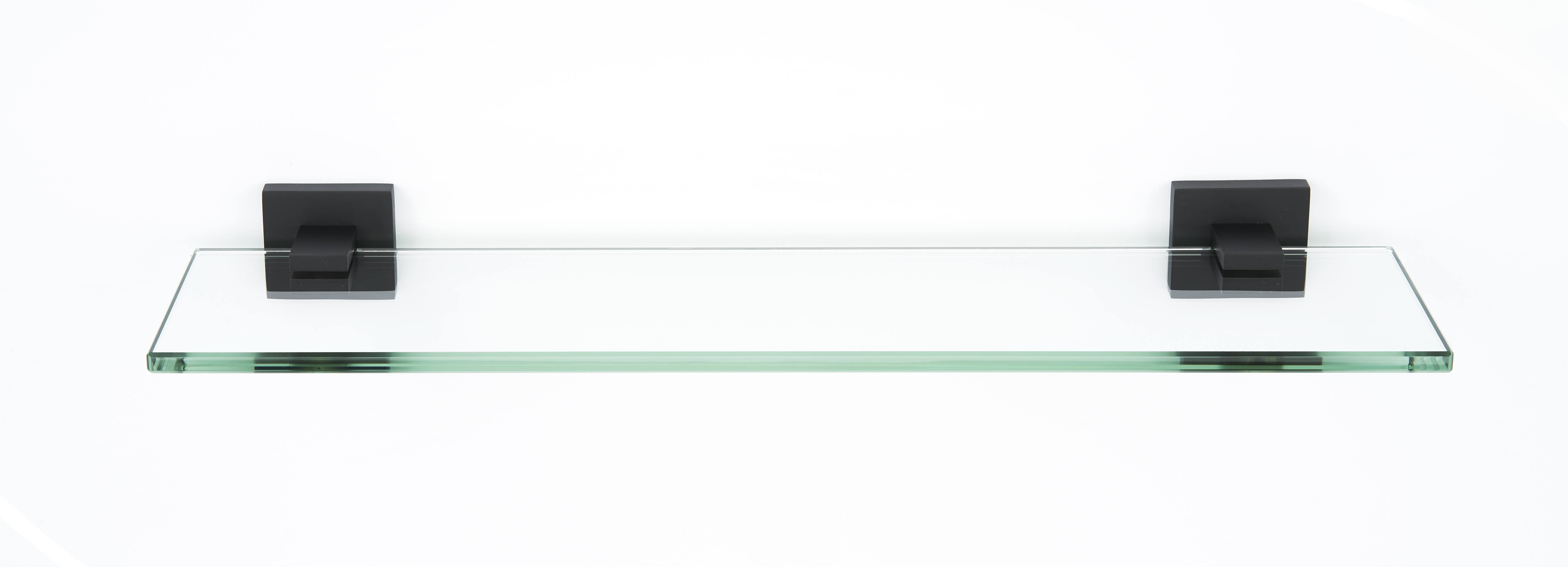 Alno A8450-24-MB 24x22 Contemporary II Glass Shelf w/Brackets - Matte Black