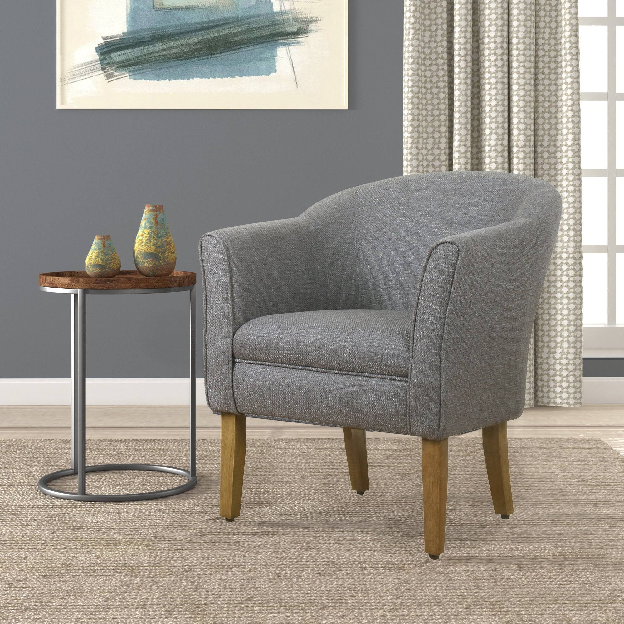 Porch u0026 den Kingswell Charcoal Modern Barrel Accent Chair