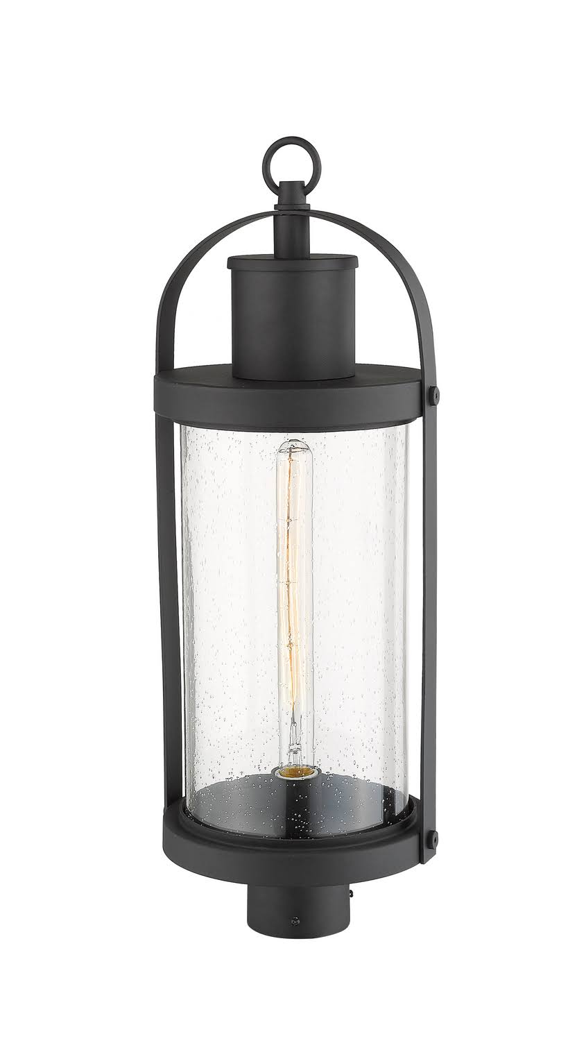 Z-Lite 569PHB-BK Roundhouse 1 Light Outdoor Post Mount Fixture in Black